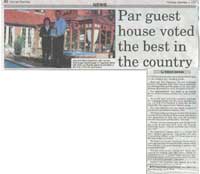 Par guest house voted the best in the country